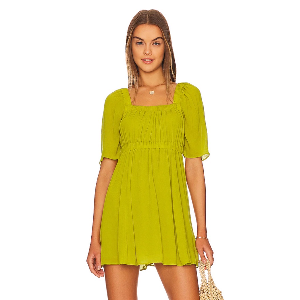 Anna Nata Emi Dress In Celery Green